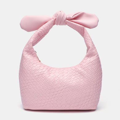 Bolso de mano de PU para mujer, serie simple, con lazo dulce, 1 pieza h5 Imagen2