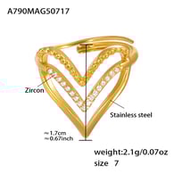 A790-Anello a cuore cavo in oro/Numero 7 
