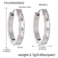 F512-Stahlfarbene Zirkon Ohrringe-L Bild4