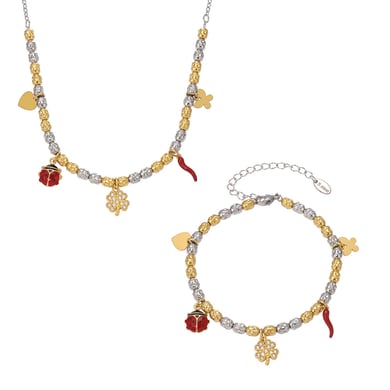 Luxurious Animal Stainless Steel Gold Color Zircon Women's Jewelry Sets h5 Picture11