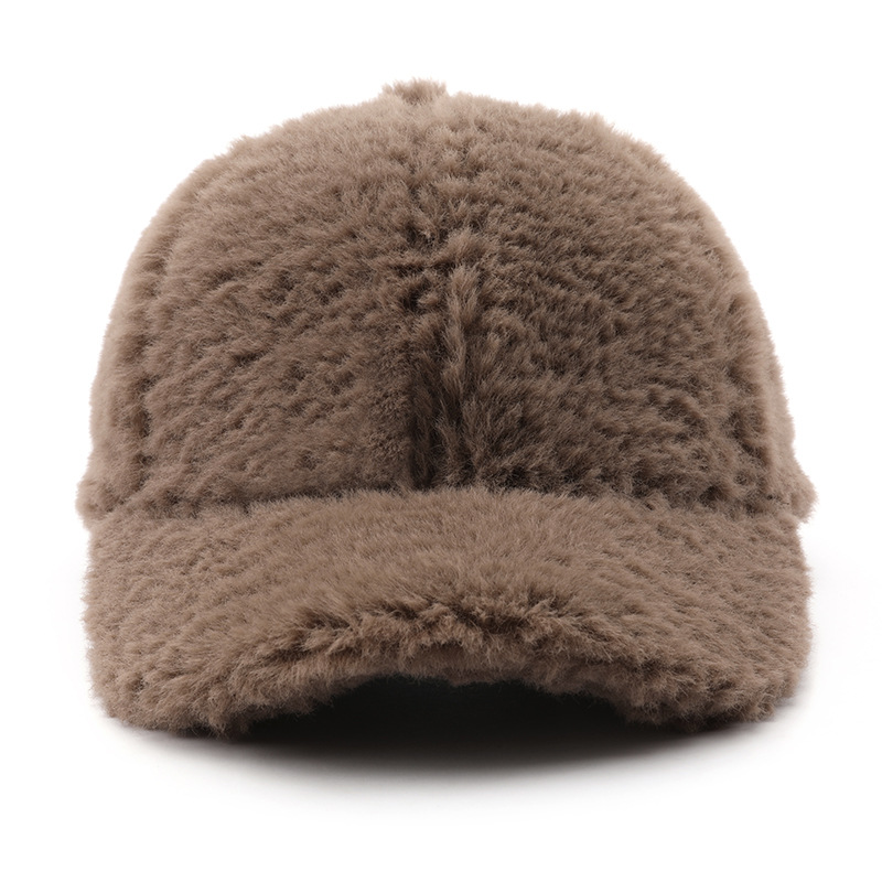 1 Piece Casual Solid Color Plush Baseball Cap Picture3
