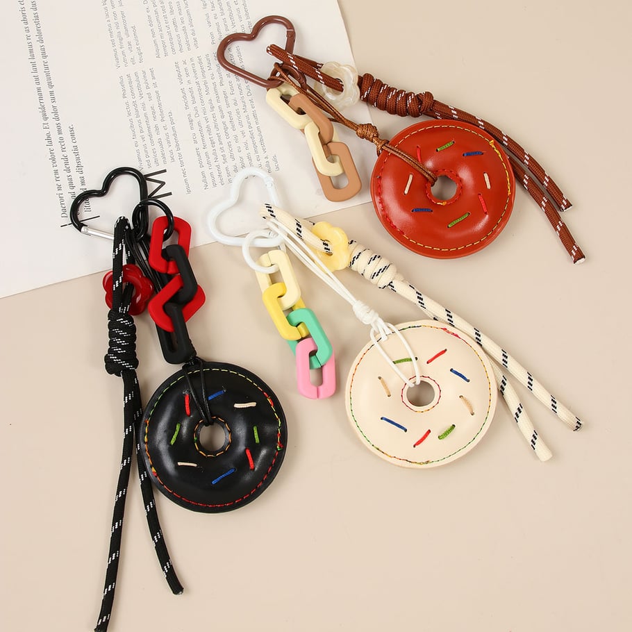 1 Piece Simple Series Cute Doughnut PU Women's Bag Charms Picture3