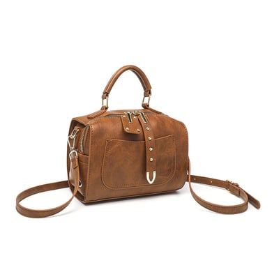 Sac à main Boston chic en PU de couleur unie pour femme, 1 pièce h5 Image2