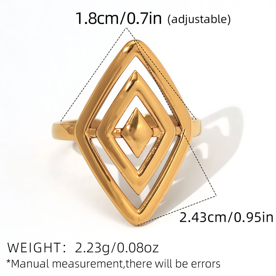 Anelli da donna in acciaio inossidabile con linee casual e serie semplice, 1 pezzo Immagine2