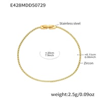 E428-Pulsera de circonitas verdes 20cm Imagen12