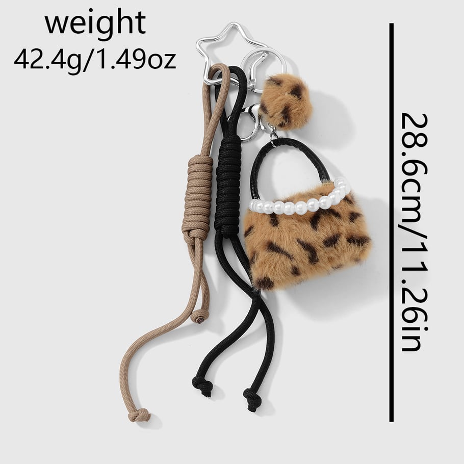 1 Stück Leoparden-Plüschball-Taschenanhänger Bild2