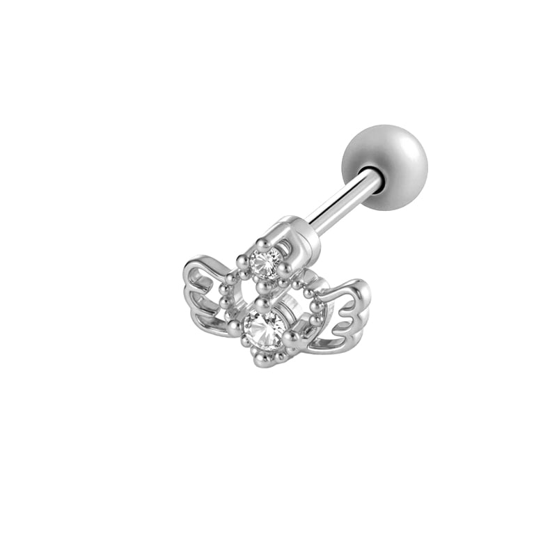 1 stuk hart ster koper goud kleur zirkoon piercing oorbel 