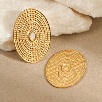 1 Pair Luxurious Series Elegant Thread Stainless Steel Women's Stud Earrings h5 Picture5