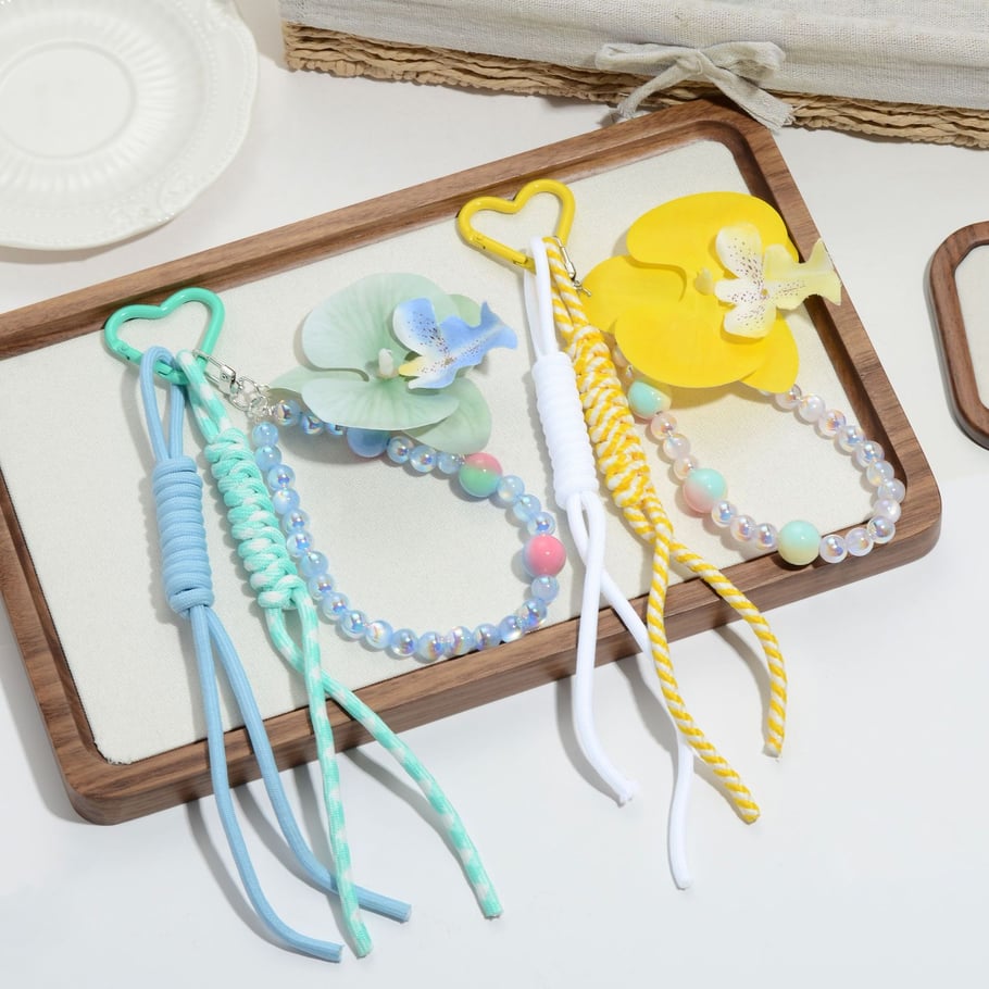 1 pièce de breloque de sac en chaîne de perles de fleurs douces Image3