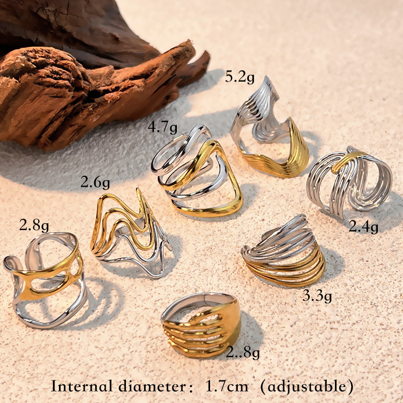 1 Piece Stainless Steel Mixed Color Minimalist Ring Picture4