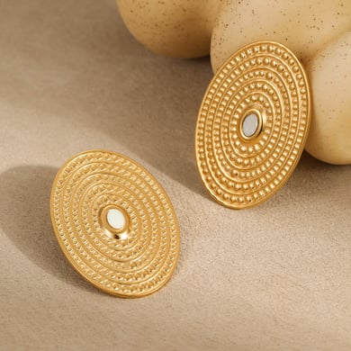 1 Pair Luxurious Series Elegant Thread Stainless Steel Women's Stud Earrings h5 Picture4