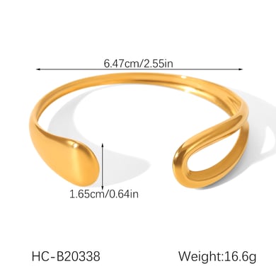 1 Piece Simple  Daily Hollowed-out Stainless Steel  Gold Color  Women's Bangles h5 Picture2