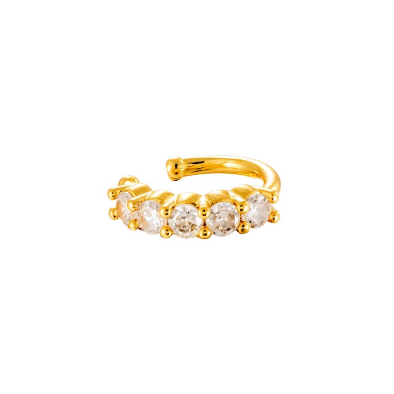 1 pieza de aretes de serpiente de cobre y circonita color dorado 