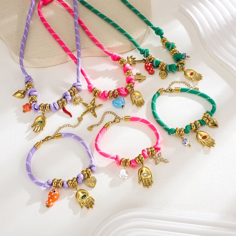 Delicate Hand Stainless Steel Gold Color Women's Jewelry Sets Picture3