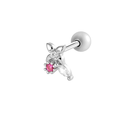 1 stuk hart vlinder koper goud kleur zirkoon piercing oorbel h5 