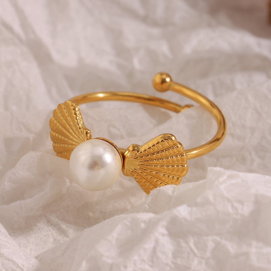 1 Piece Classic Bow Knot Stainless Steel Gold Color Statement Rings Picture6