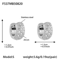 F537-Stahl Farbe Zirkon Ohrringe-S Bild3