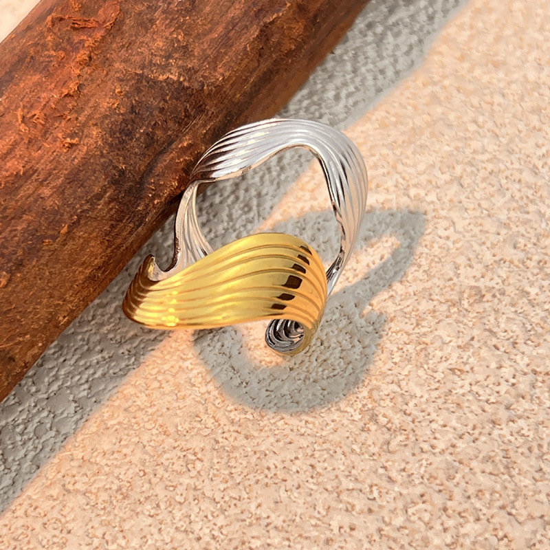 1 Piece Simple Mixed Color Stainless Steel Minimalist Ring 
