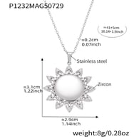P1232-Steel Sunflower Necklace 41+5cm Picture4