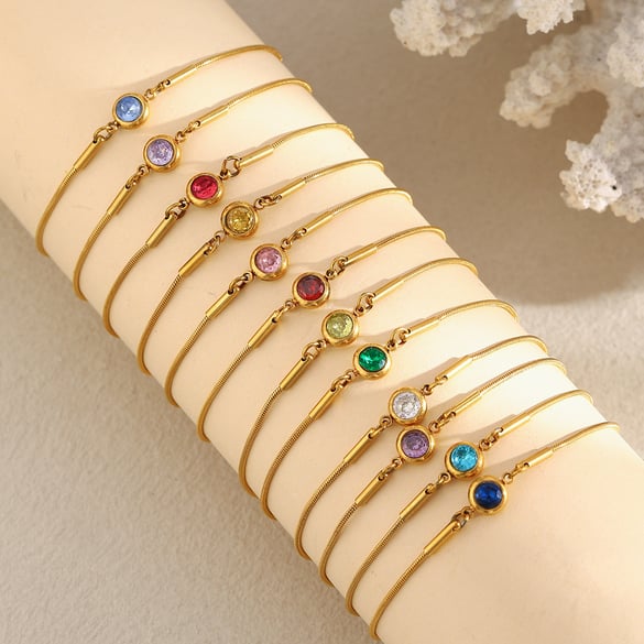 1 bracelet simple et élégant en acier inoxydable couleur or pour femme 2