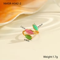 NMSR-H342-2 Colorful Leaf Ring/One Size Picture3