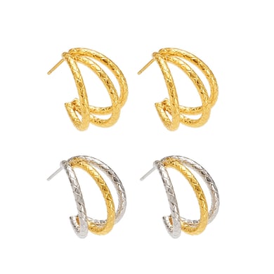 1 Paar minimalistische Creolen aus Edelstahl in Goldfarbe für Damen h5 Bild7