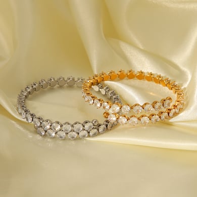 1 Piece Simple Circle Stainless Steel  Women's Bangles h5 Picture7