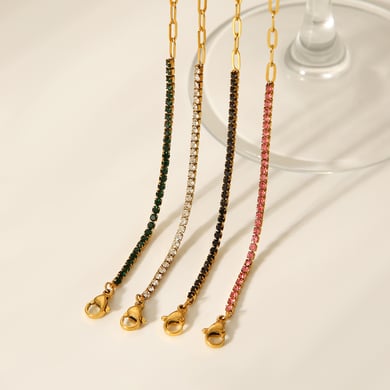 1 Piece Daily Patchwork Stainless Steel  Gold Color  Women's Chain Bracelets h5 Picture6