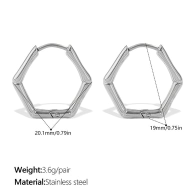 1 paire de boucles d&#39;oreilles créoles irrégulières en acier inoxydable couleur or h5 