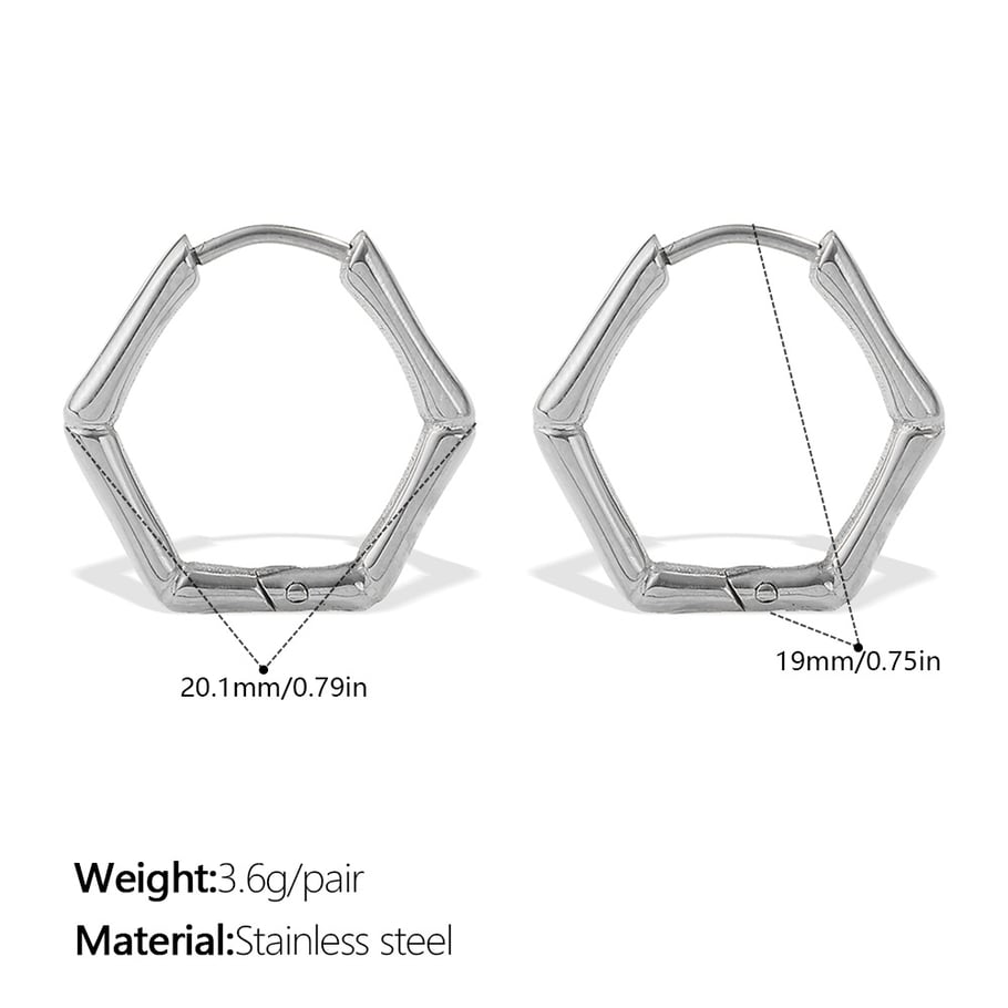 1 paire de boucles d&#39;oreilles créoles irrégulières en acier inoxydable couleur or 
