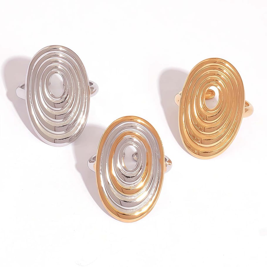 1 Piece Simple Series Retro Circle Stainless Steel  Women's Statement Rings Picture6