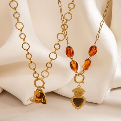 1 Piece Simple  Casual Irregular Shape Heart Stainless Steel  Women's Pendant Necklaces h5 Picture3