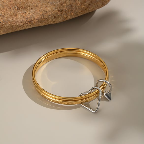 1 stuk roestvrijstalen armband met gemengde kleuren en een hartvormige gesp 2