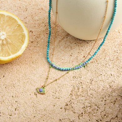 1 Piece Delicate Devil's Eye Calaite Stainless Steel Gold Color Women's Layered Necklaces h5 Picture3