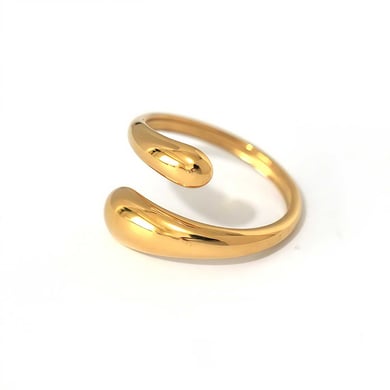 1 Piece Simple Droplet Stainless Steel  Gold Color  Statement Rings h5 