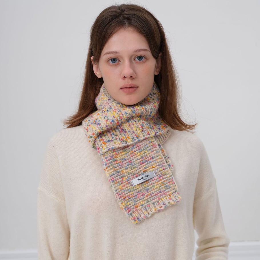 Bufandas de invierno para mujer de fibra sintética con lunares de colores, 1 pieza Imagen2