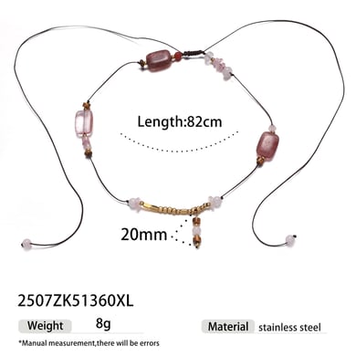 Collana con perline in pietra naturale da 1 pezzo h5 
