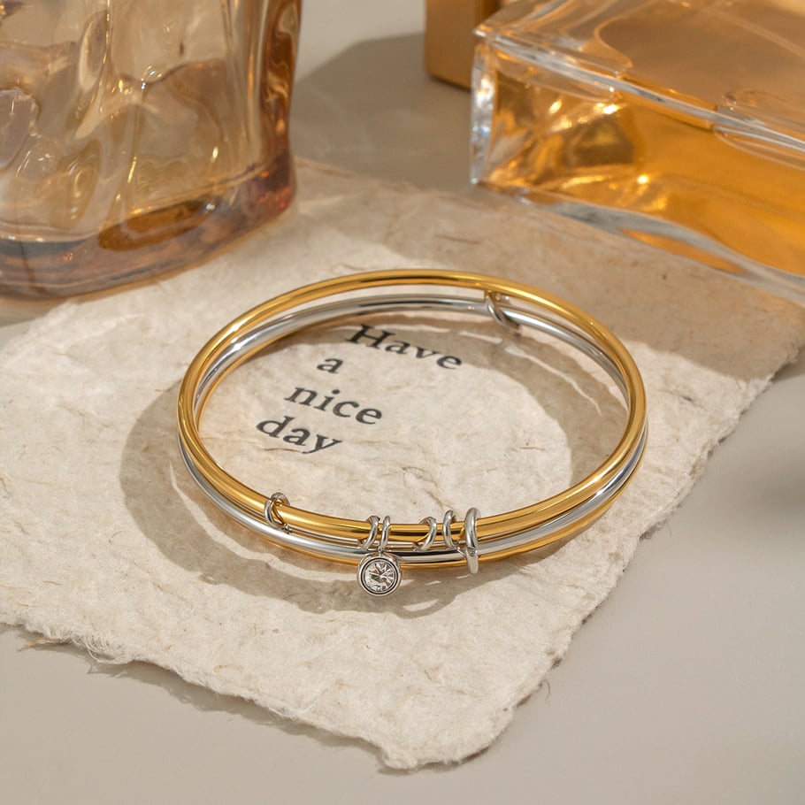 1 Piece Stainless Steel Mixed Color Bangle Picture4