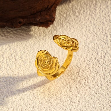 1 Piece Retro Rose Stainless Steel Statement Ring h5 Picture4