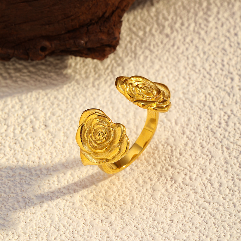 1 Piece Retro Rose Stainless Steel Statement Ring h5Picture4