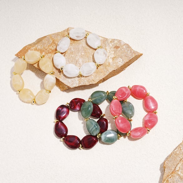 1 Piece Irregular Shape Acrylic Beaded Bracelet 2