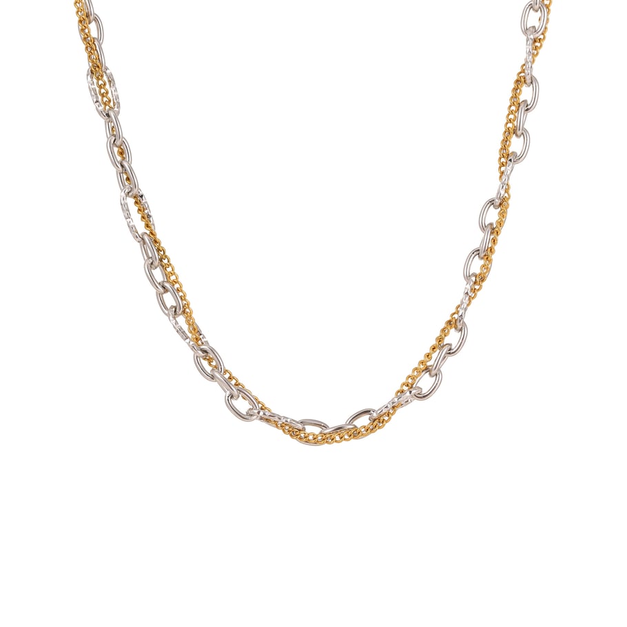 1 Piece  Daily Mixed Color Chain Stainless Steel  Women's Chain Necklaces Picture5
