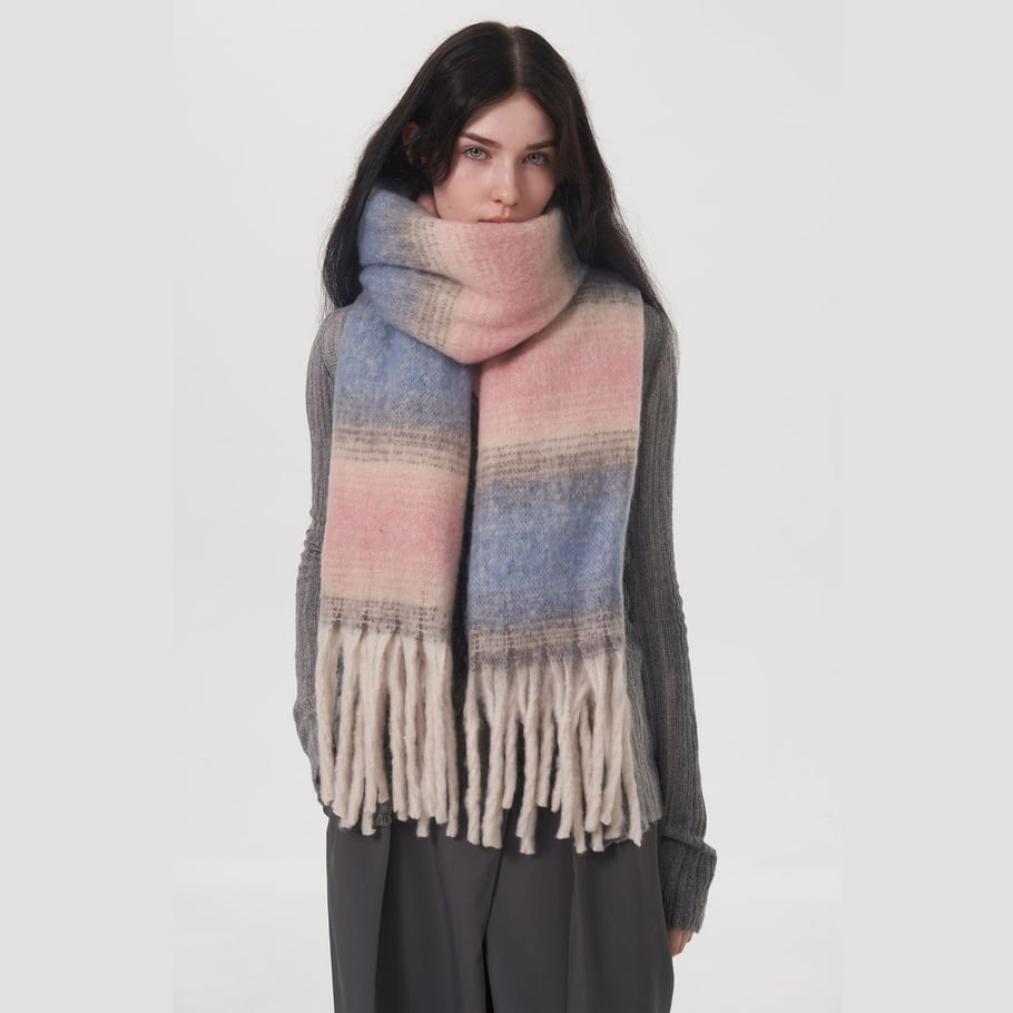 1 Piece Plush Daily Strip Polyester Women's Winter Scarves Picture4