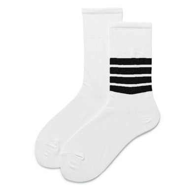1 Pair Of Sports Striped Cotton Women's Mid Calf Socks h5 