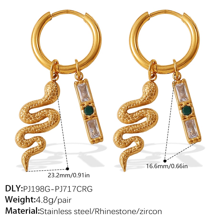 1 Pair Stainless Steel Gold Color DIY Drop Earrings 