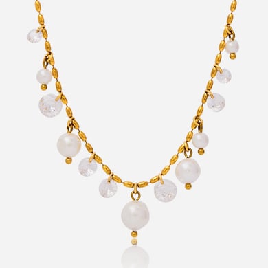 1 Stück Elegante Quaste Edelstahl Gold Farbe Damen Anhänger Halsketten h5 