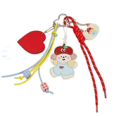1 Piece  Adorable Cartoon Little Girl with Apple Shaped PU Women's Bag Charm h5 Picture5