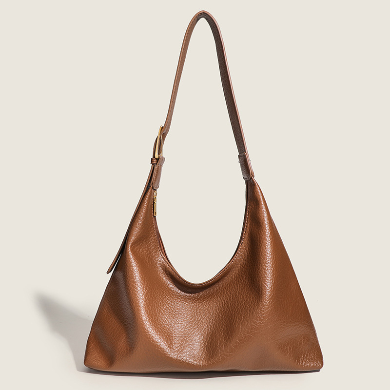 Sac à bandoulière classique en PU de couleur unie pour femme, 1 pièce 