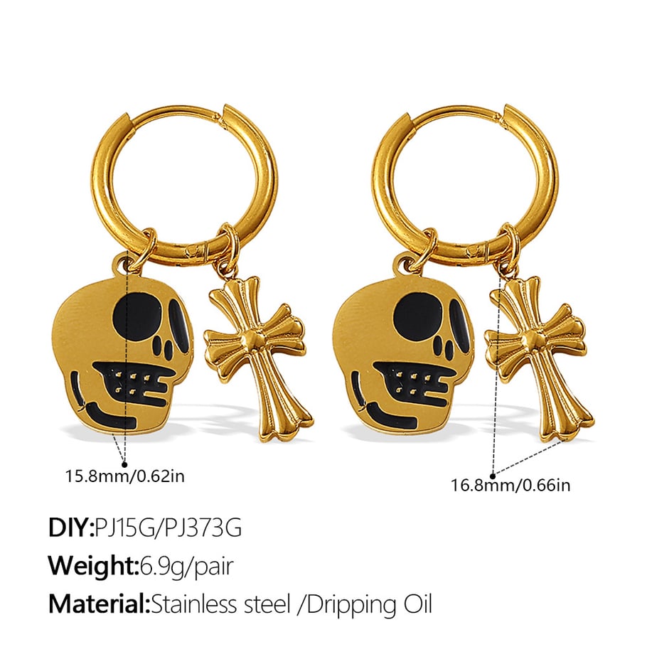1 Pair Halloween Stainless Steel Drop Earrings 