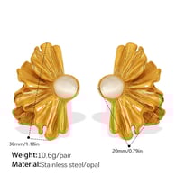 EH798WEG Cat&#39;s Eye Gold Earrings Picture7